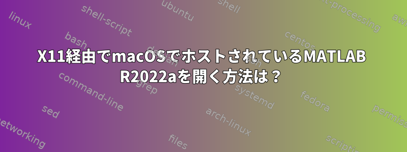 X11経由でmacOSでホストされているMATLAB R2022aを開く方法は？