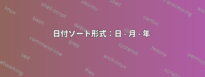 日付ソート形式：日 - 月 - 年