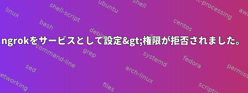 ngrokをサービスとして設定&gt;権限が拒否されました。