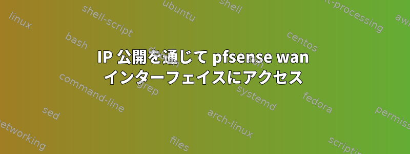 IP 公開を通じて pfsense wan インターフェイスにアクセス