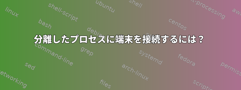 分離したプロセスに端末を接続するには？