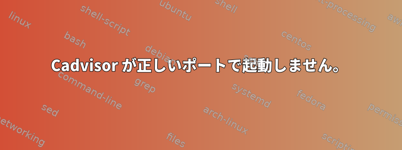 Cadvisor が正しいポートで起動しません。