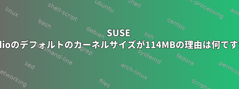 SUSE Studioのデフォルトのカーネルサイズが114MBの理由は何ですか？