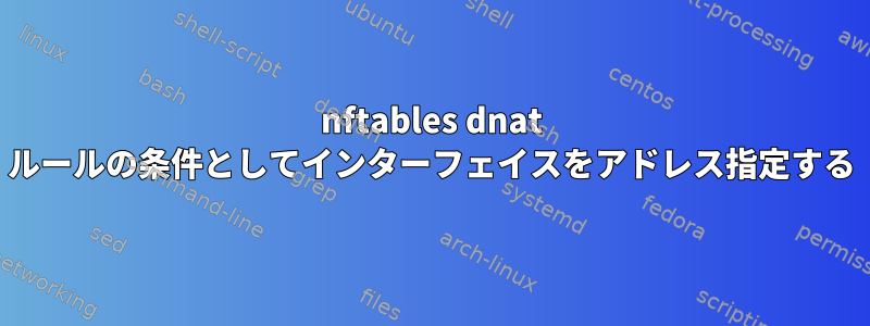 nftables dnat ルールの条件としてインターフェイスをアドレス指定する