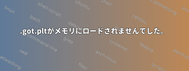 .got.pltがメモリにロードされませんでした。