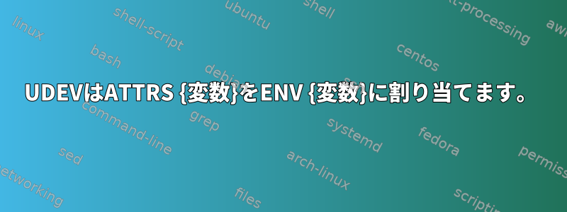 UDEVはATTRS {変数}をENV {変数}に割り当てます。