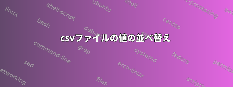 csvファイルの値の並べ替え