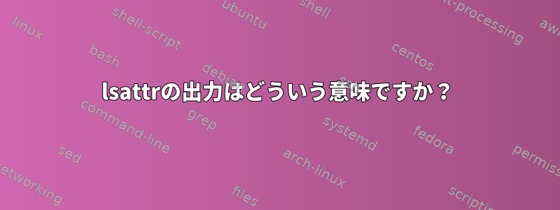 lsattrの出力はどういう意味ですか？