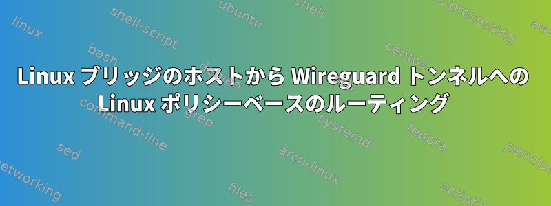 Linux ブリッジのホストから Wireguard トンネルへの Linux ポリシーベースのルーティング