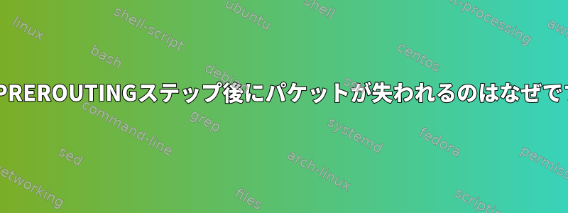 nat：PREROUTINGステップ後にパケットが失われるのはなぜですか？