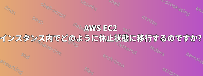 AWS EC2 インスタンス内でどのように休止状態に移行するのですか?