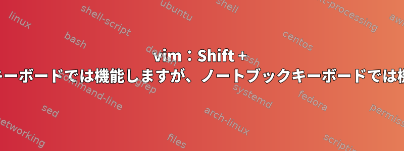 vim：Shift + Insertは外部キーボードでは機能しますが、ノートブックキーボードでは機能しません。