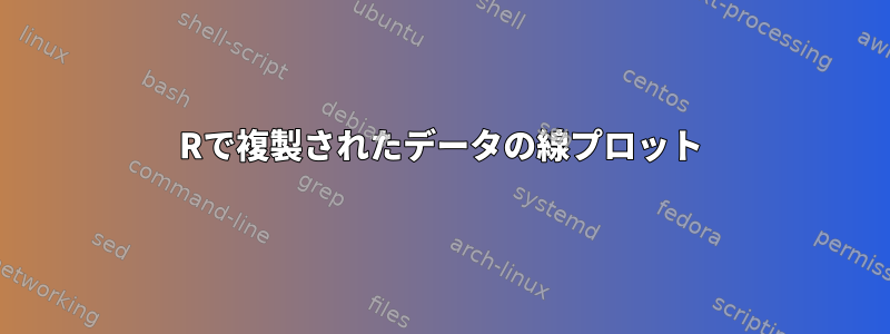 Rで複製されたデータの線プロット