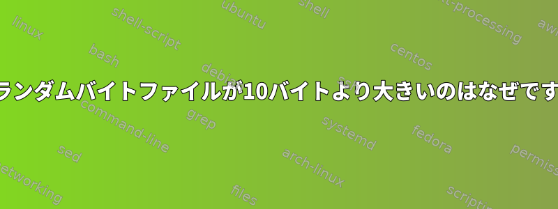 10個のランダムバイトファイルが10バイトより大きいのはなぜですか？