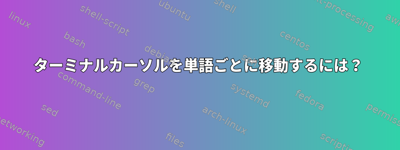 ターミナルカーソルを単語ごとに移動するには？