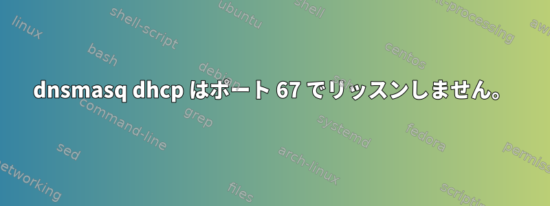 dnsmasq dhcp はポート 67 でリッスンしません。