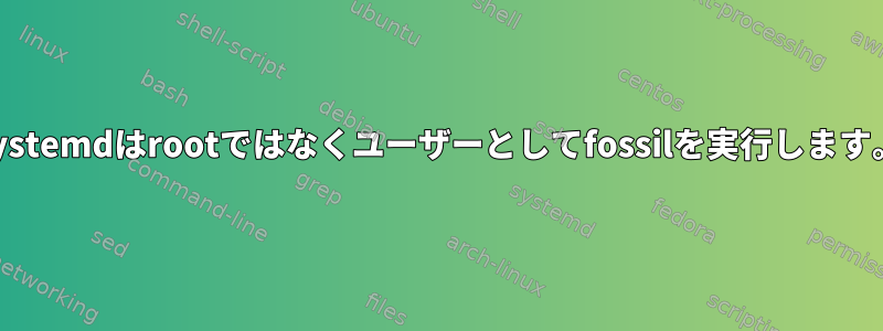 systemdはrootではなくユーザーとしてfossilを実行します。