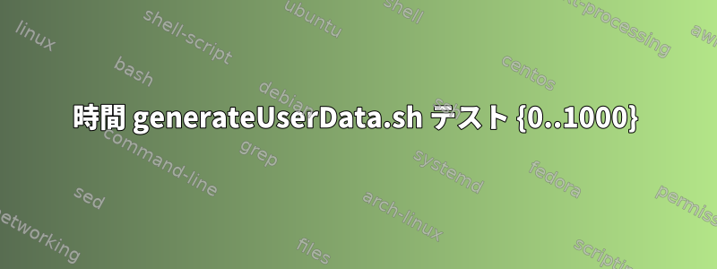 時間 generateUserData.sh テスト {0..1000}