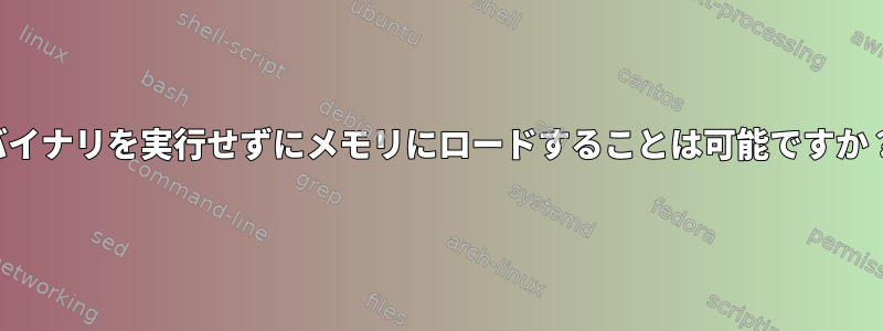 バイナリを実行せずにメモリにロードすることは可能ですか？