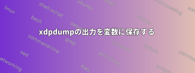 xdpdumpの出力を変数に保存する