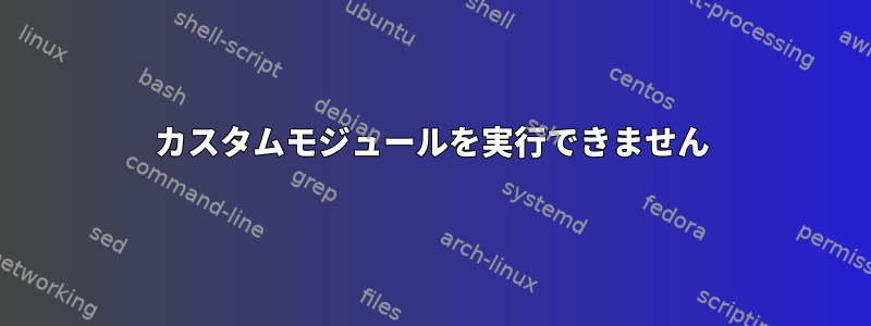 カスタムモジュールを実行できません