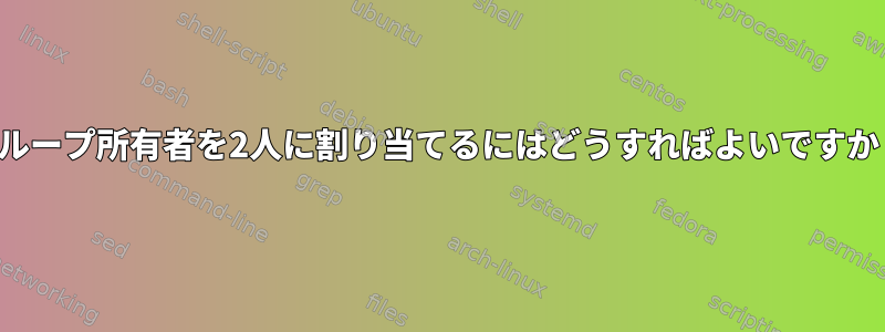 グループ所有者を2人に割り当てるにはどうすればよいですか？