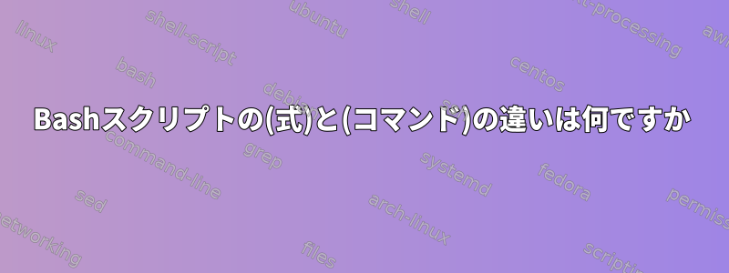 Bashスクリプトの(式)と(コマンド)の違いは何ですか