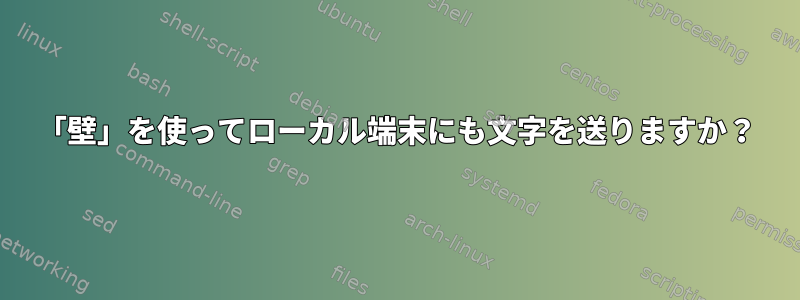 「壁」を使ってローカル端末にも文字を送りますか？