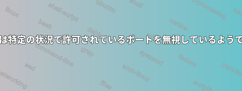 UFWは特定の状況で許可されているポートを無視しているようです。