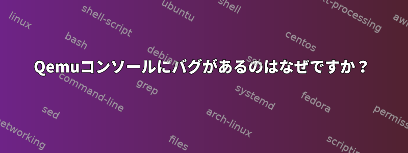 Qemuコンソールにバグがあるのはなぜですか？