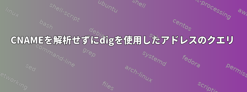 CNAMEを解析せずにdigを使用したアドレスのクエリ