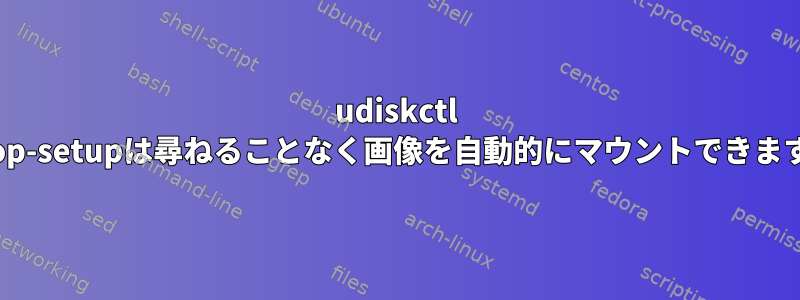 udiskctl Loop-setupは尋ねることなく画像を自動的にマウントできます。