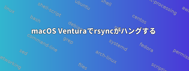 macOS Venturaでrsyncがハングする