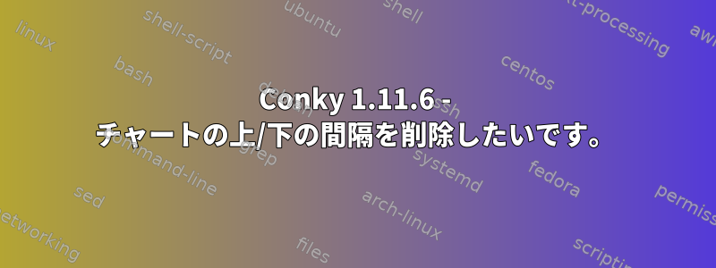 Conky 1.11.6 - チャートの上/下の間隔を削除したいです。