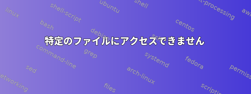 特定のファイルにアクセスできません