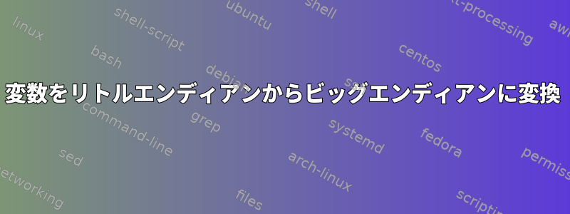 変数をリトルエンディアンからビッグエンディアンに変換