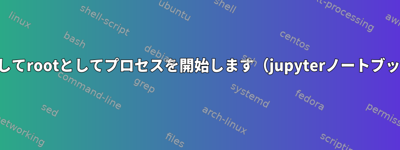 すべてのユーザーに対してrootとしてプロセスを開始します（jupyterノートブックサーバーの場合）。