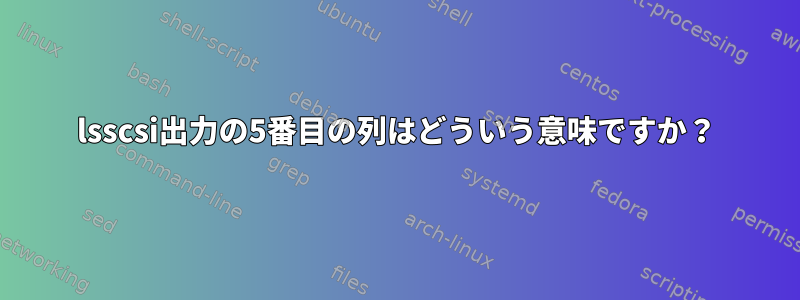 lsscsi出力の5番目の列はどういう意味ですか？