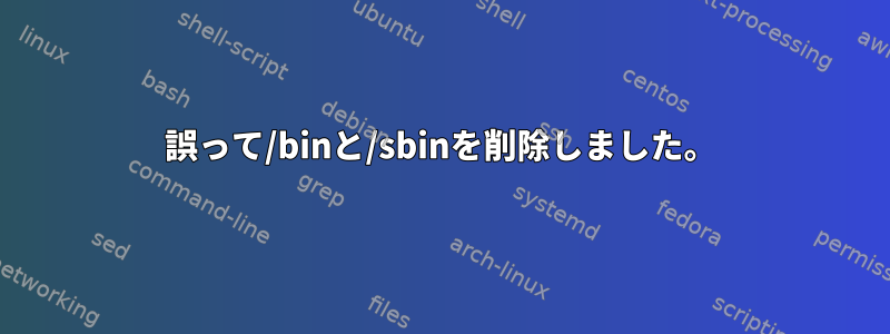 誤って/binと/sbinを削除しました。