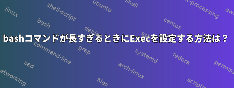 bashコマンドが長すぎるときにExecを設定する方法は？