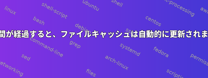 一定時間が経過すると、ファイルキャッシュは自動的に更新されますか？