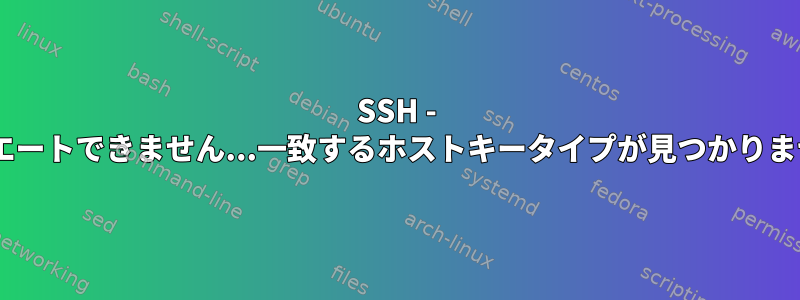 SSH - "ネゴシエートできません...一致するホストキータイプが見つかりません。"