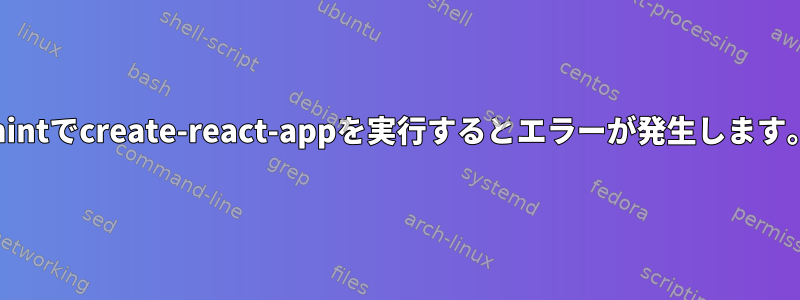 mintでcreate-react-appを実行するとエラーが発生します。