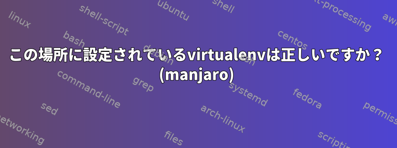 この場所に設定されているvirtualenvは正しいですか？ (manjaro)