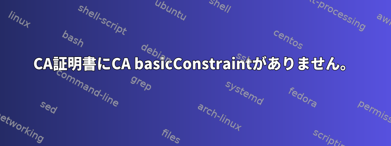 CA証明書にCA basicConstraintがありません。