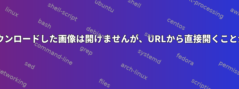 cURLからダウンロードした画像は開けませんが、URLから直接開くことができます。