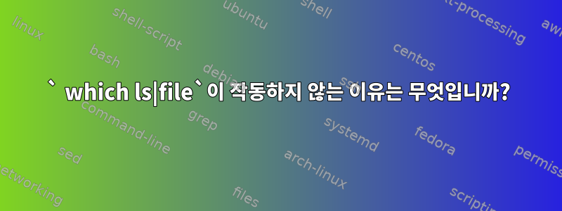 ` which ls|file`이 작동하지 않는 이유는 무엇입니까?