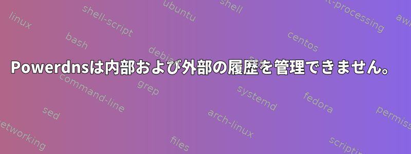 Powerdnsは内部および外部の履歴を管理できません。