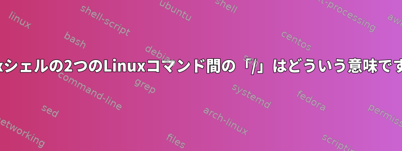 Linuxシェルの2つのLinuxコマンド間の「/」はどういう意味ですか？