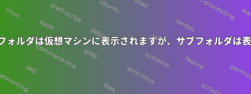 Bodhi、共有フォルダは仮想マシンに表示されますが、サブフォルダは表示されません